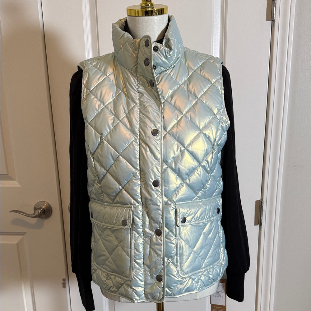 Talbots Women's Quilted Metallic Vest